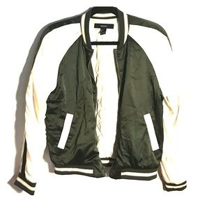 Green and White Letterman Jacket